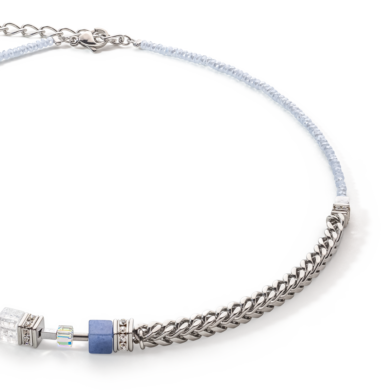 Collana GeoCUBE® Precious Fusion Chunky Chain blu chiaro