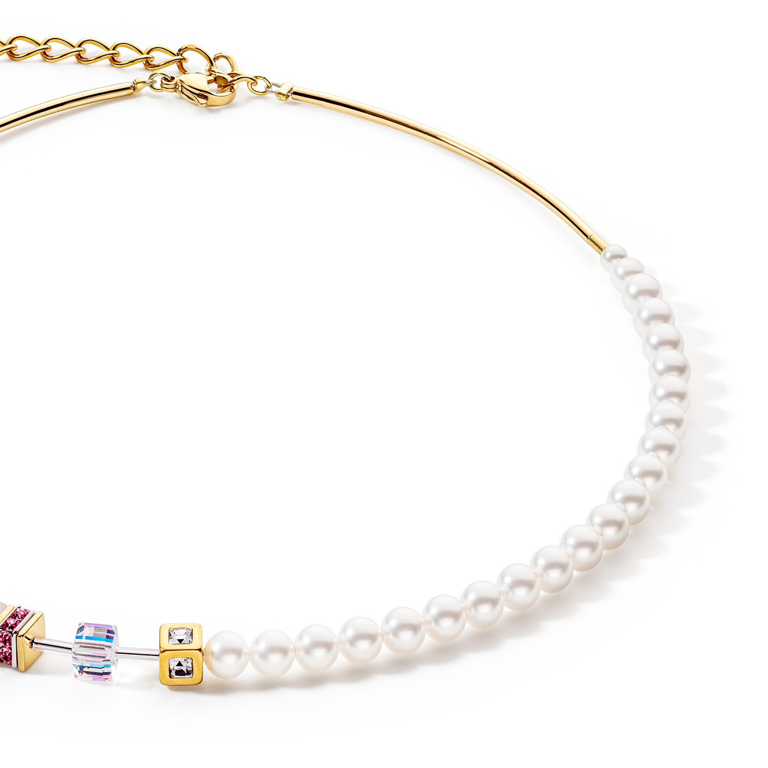 Collana GeoCUBE® Precious Fusion Pearls multicolor pastello