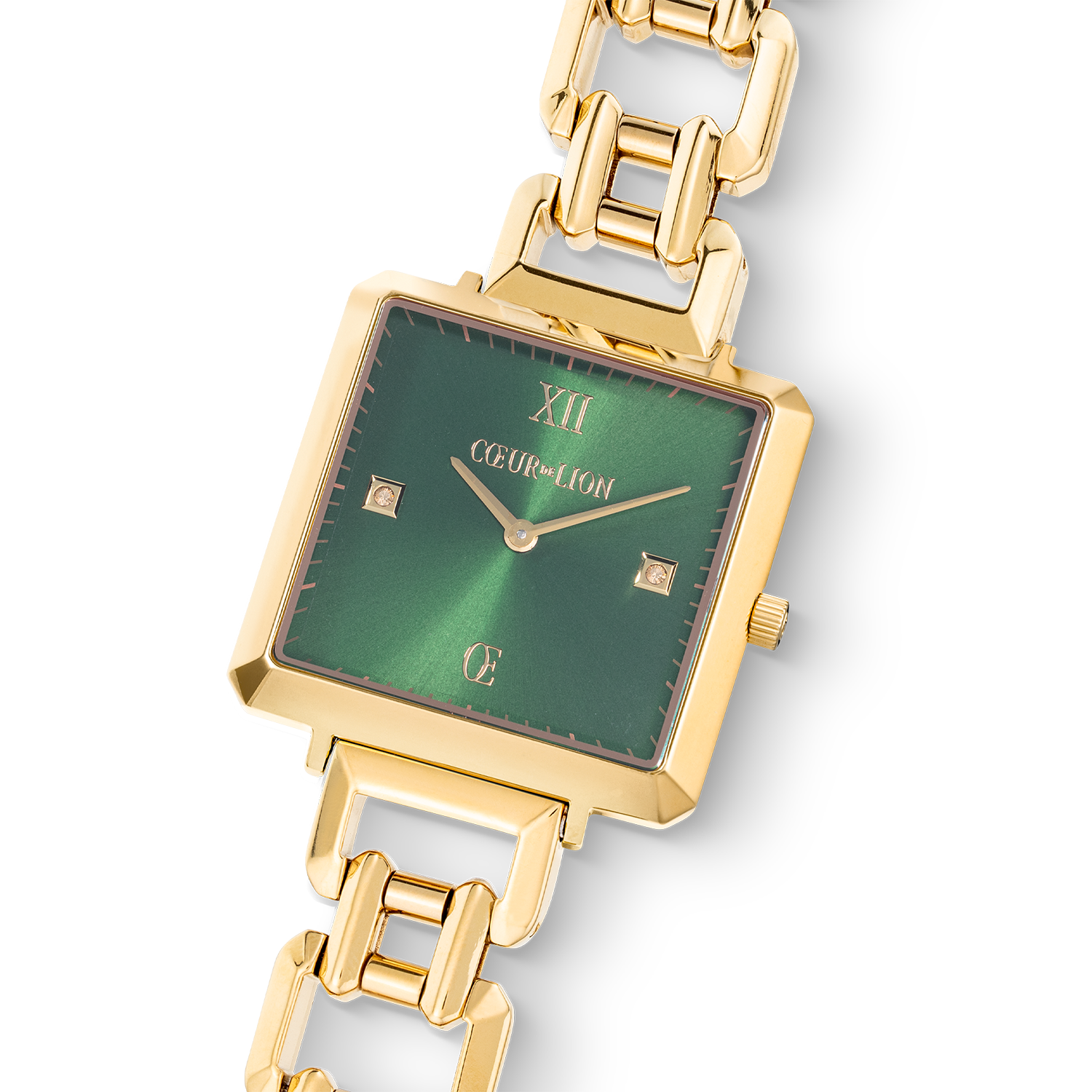 Orologio Iconic Cube Glamorous Green Statement oro