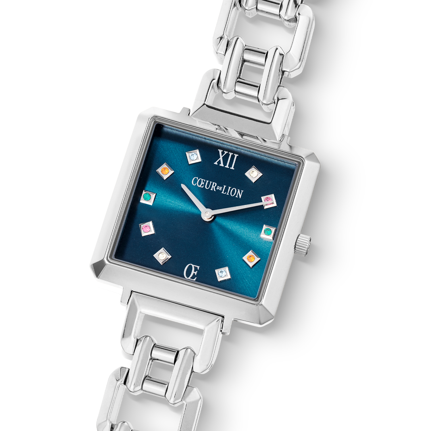 Orologio Iconic Cube Noble Petrol Statement argento