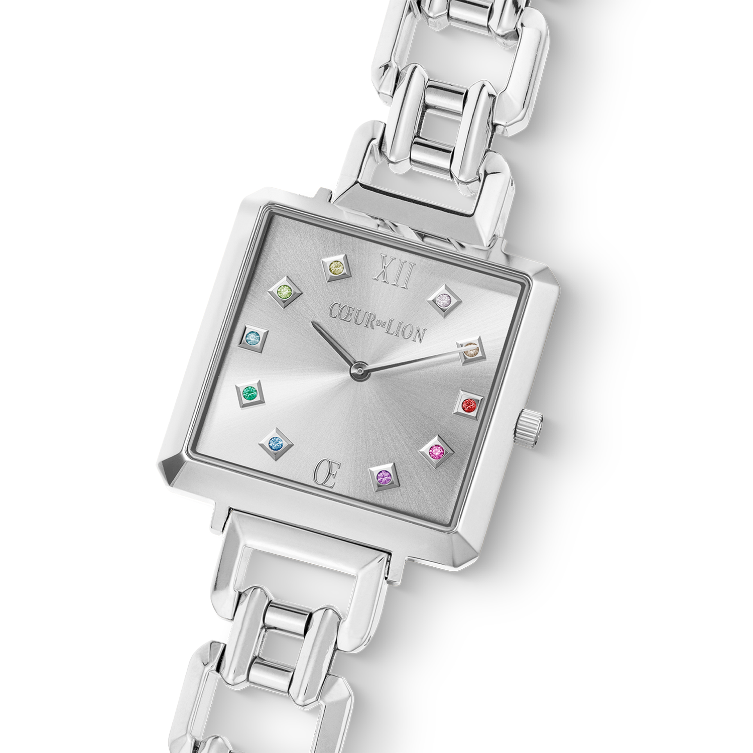 Orologio Iconic Cube Classic Rainbow Statement argento